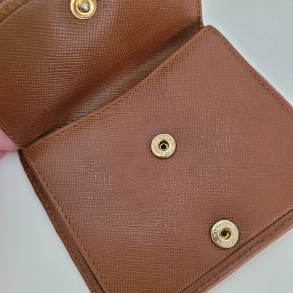 Nina Ricci Canvas Leather Wallet Brown Small Card Bill Coin Holder Bifold Boho - Picture 5 of 9